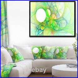 Designart Fractal Angel Wings in Green Abstract Wall Art