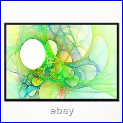 Designart Fractal Angel Wings in Green Abstract Wall Art