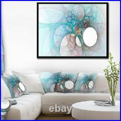 Designart'Fractal Angel Wings in Light Blue' Abstract Wall Small