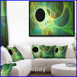 Designart Green Fractal Angel Wings Abstract Wall Art