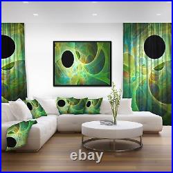 Designart Green Fractal Angel Wings Abstract Wall Art