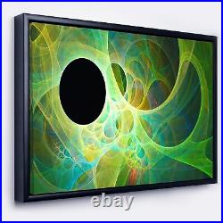 Designart Green Fractal Angel Wings Abstract Wall Art