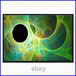 Designart Green Fractal Angel Wings Abstract Wall Art