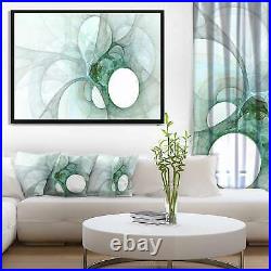 Designart'White Fractal Angel Wings' Abstract Wall Art Small