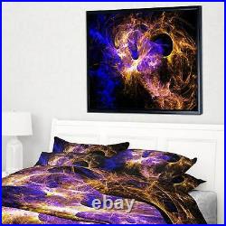 Designart'Wings of Angels Blue in Black' Large Abstract Small