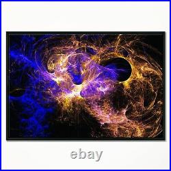 Designart'Wings of Angels Blue in Black' Large Abstract Small
