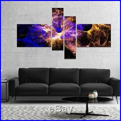 Designart'Wings of Angels Blue in Black' Large abstract art