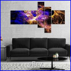 Designart'Wings of Angels Blue in Black' Large abstract art Multi, 60 x 32