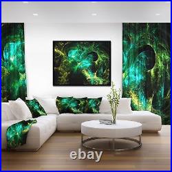 Designart Wings of Angels Green in Black Large Abstract Small