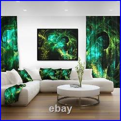 Designart'Wings of Angels Green in Black' Large Abstract Small