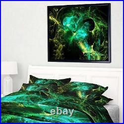 Designart'Wings of Angels Green in Black' Large Abstract Small
