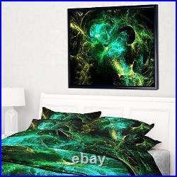 Designart Wings of Angels Green in Black Large Abstract Small