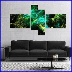 Designart'Wings of Angels Green in Black' Large abstract art