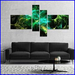 Designart'Wings of Angels Green in Black' Large abstract art