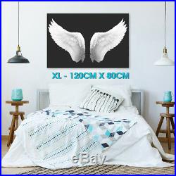 E023 Black White Angel Wings Retro Modern Canvas Wall Art Large Picture Prints