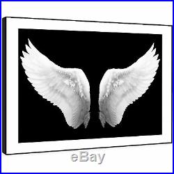 E023 Black White Angel Wings Retro Modern Framed Wall Art Large Picture Prints