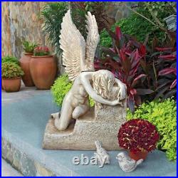 Elegant Emotional Anguish Angel Statue Garden Winged Large Sculpture 27