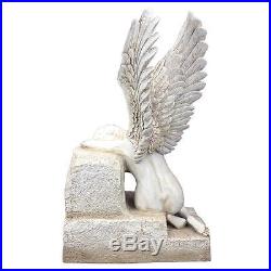 Elegant Emotional Anguish Angel Statue Garden Winged Large Sculpture 27