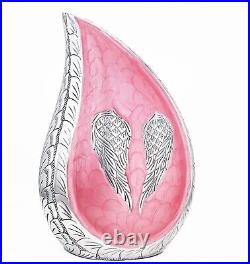 Engraved Angel Wings Design Teardrop Beautiful Cremation Urns 10.5 Funeral Urn