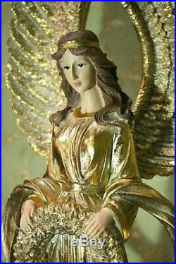 Especially Large Angel Victoria Gold With Wreath And Large Wings 90cm New