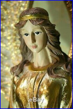 Especially Large Angel Victoria Gold with Wreath and Large Wings 90cm New