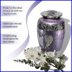 Evergreen Memorials Cremation Urns Angel Wings for Lavender Purple