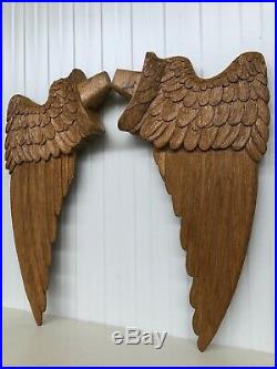 Exceptional Large Pair of Angel Wings Carved in wood DECORATIVE