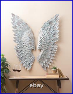 Exquisite Angel Wings Copper Patina Metal Wall Sculpture Decor -15'' x 43''H