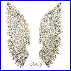 Exquisite Angel Wings Copper Patina Metal Wall Sculpture Decor -15'' x 43''H