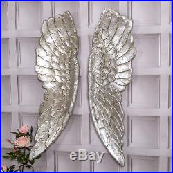 Extra Large Antique Silver Angel Wings Decorative Wall Mounted Hanging Art Gift