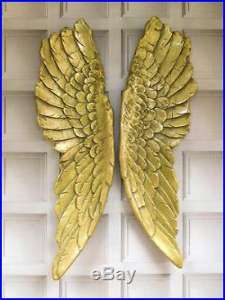 Extra Large Gold Angel Wings Shabby Vintage Chic Wall Mounted Hanging Decor