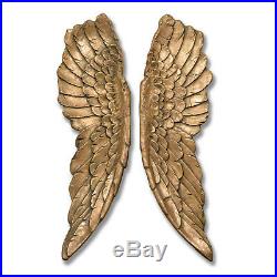 Extra Large Pair Antique Gold ANGEL WINGS Wall Hanging Sculpture Gift 104cm