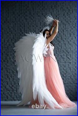 Extra large wings white color angel cosplay costume adult LED light Halloween