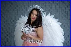 Extra large wings white color angel cosplay costume adult LED light Halloween