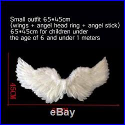 FEATHER ANGEL WINGS ADULT FAIRY FANCY DRESS COSTUME ACCESSORY LARGE Lot New