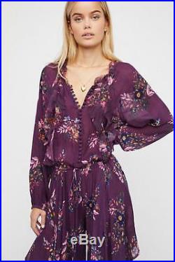 FREE PEOPLE FP ONE Angel Wing Jumpsuit Large L NWT NEW Plum Last one