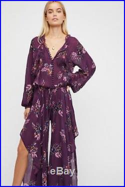 FREE PEOPLE NWT Size Large Angel Wing Jumpsuit NEW Plum