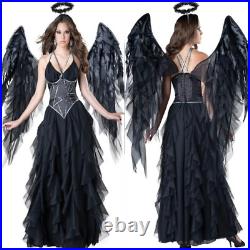 Fallen Dark Angel Cosplay Uniform for Women Evil Wing Angel Daemon Costume Hallo