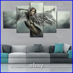 Fantasy Angel Girl Wings Warrior Archery Canvas Print Painting Wall Art Decor 5P