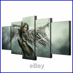 Fantasy Angel Warrior Wing Girl Movies Canvas Prints Painting Wall Art 5PCS