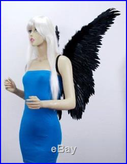 FashionWings TM Black Butterfly Style Costume Feather Angel Wings Adult Size