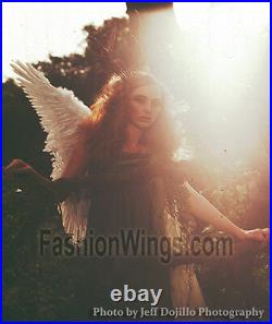 FashionWings (TM) White Butterfly Style Costume Feather Angel Wings &Halo Unisex