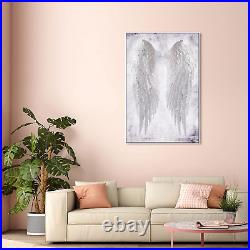 Fashion and Glam Contemporary Canvas Wall Art Wings of Angel Amethyst Ready to H