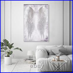 Fashion and Glam Contemporary Canvas Wall Art Wings of Angel Amethyst Ready to H