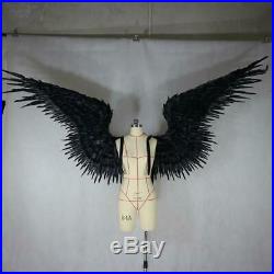 Feathered Wings Devil Angel Halloween Wings Catwalk Model Large Cosplay Black