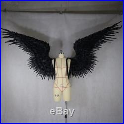 Feathered Wings Devil Angel Halloween Wings Catwalk Model Large Cosplay Black