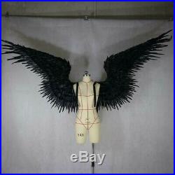 Feathered Wings Devil Angel Party Wings Catwalk Model Large Cosplay Black