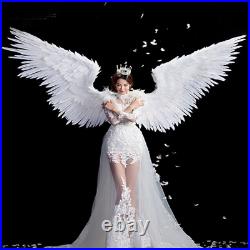 Feathered Wings White Angel Halloween Catwalk Model Large Cosplay Party