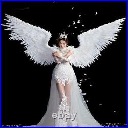 Feathered Wings White Angel Halloween Catwalk Model Large Cosplay Party Costume