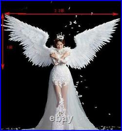 Feathered Wings White Angel Halloween Wings Catwalk Model Large Cosplay Party